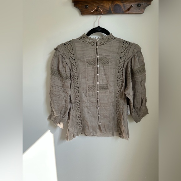 Free People Roselind High Neck Crochet Blouse // Medium - Picture 2 of 3